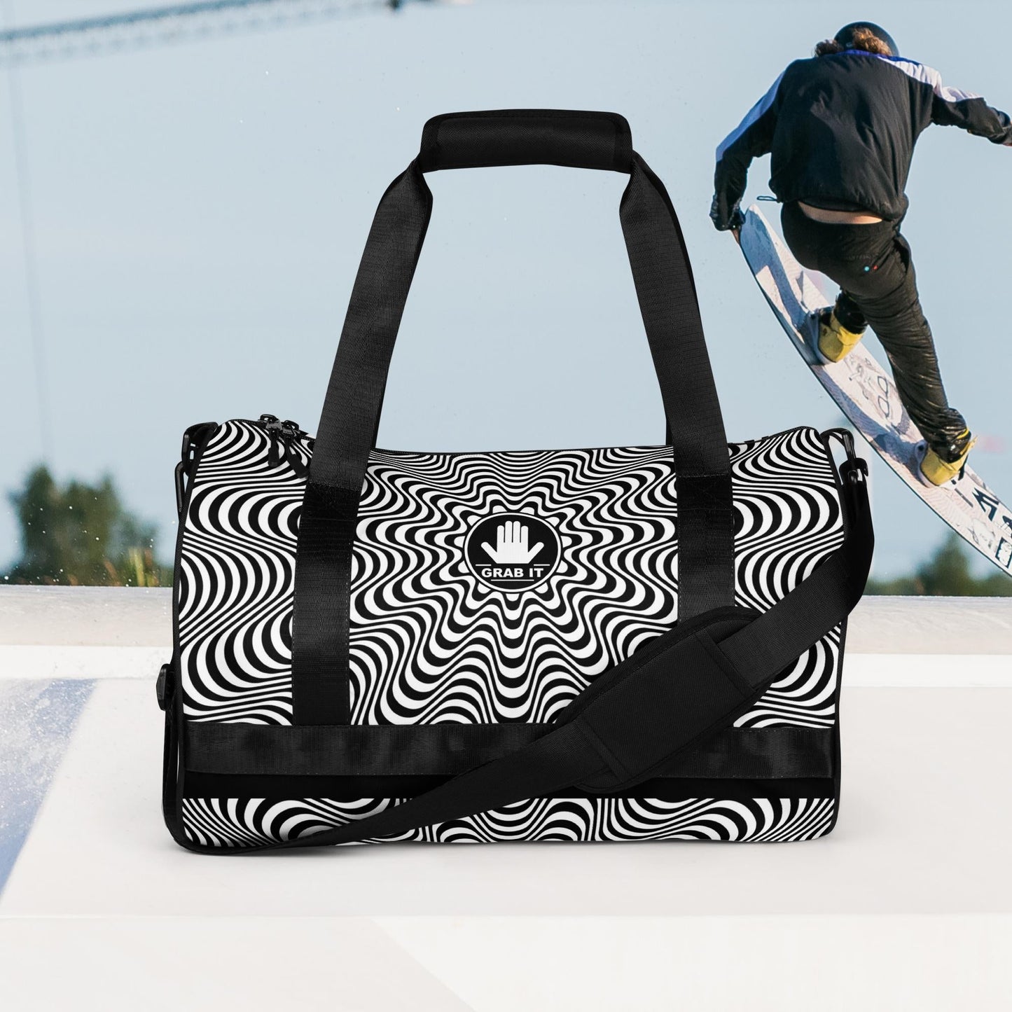 GO FOR A GRAB ALL OVER PRINT GYM BAG