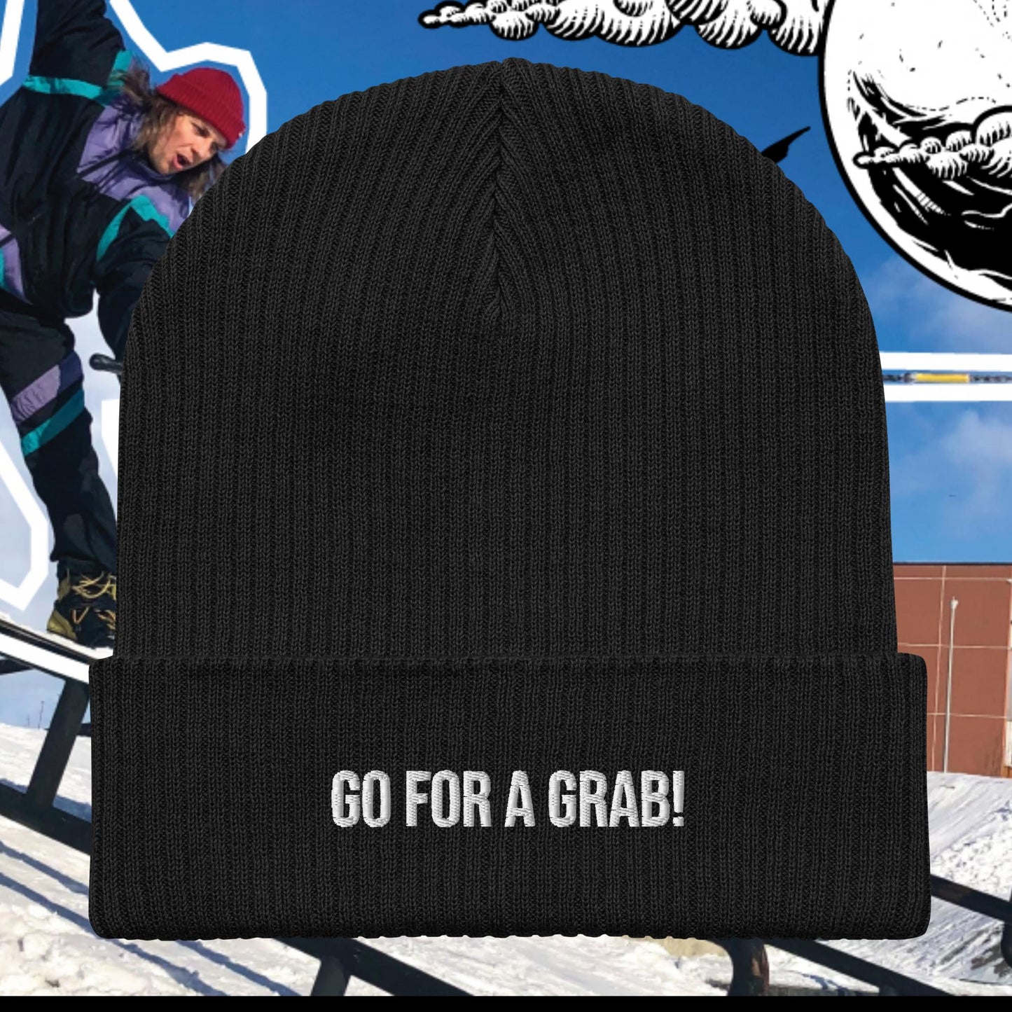 GO FOR A GRAB ORGANIC RIBBED BEANIE