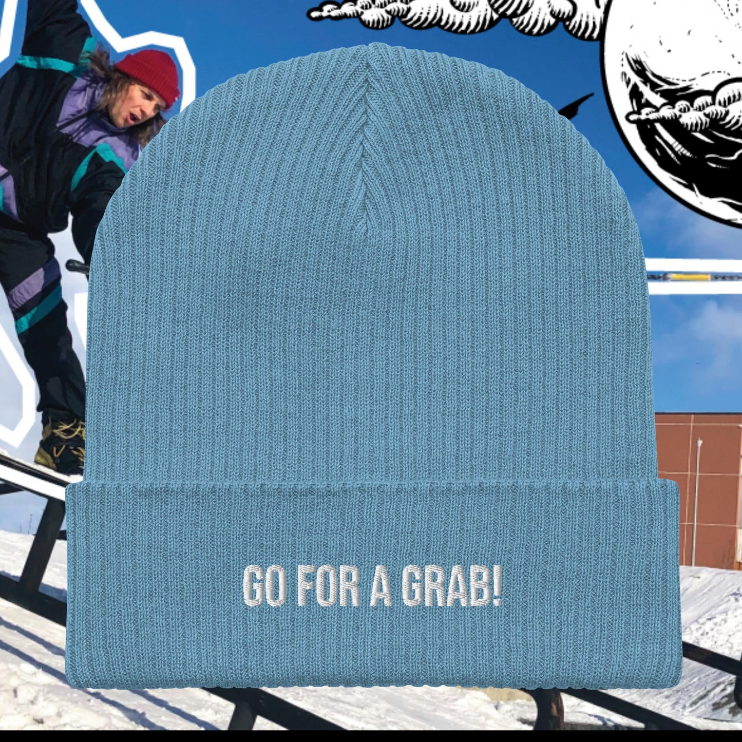 GO FOR A GRAB ORGANIC RIBBED BEANIE