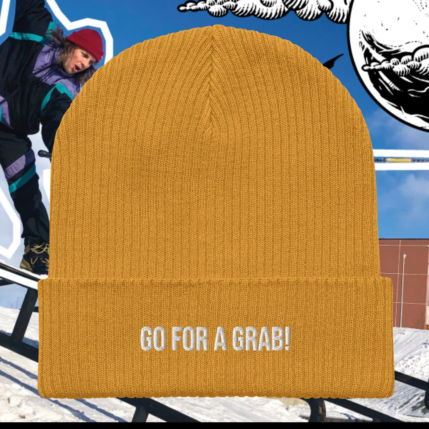 GO FOR A GRAB ORGANIC RIBBED BEANIE